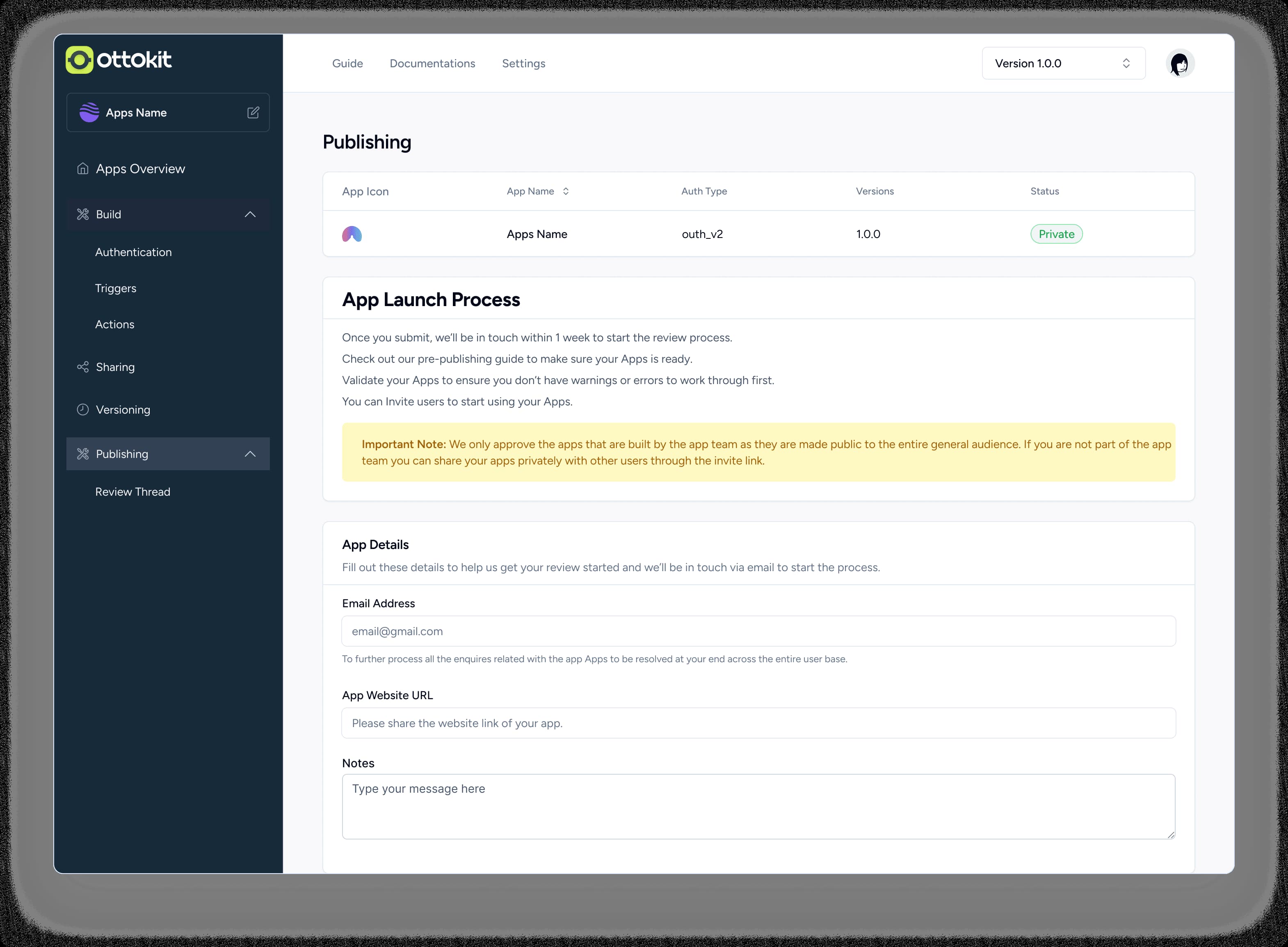 Publish Apps